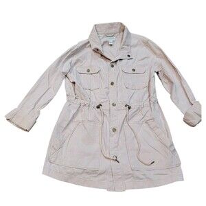 Arizona Jean Co Dusty Pink Denim Military Jacket Size Small